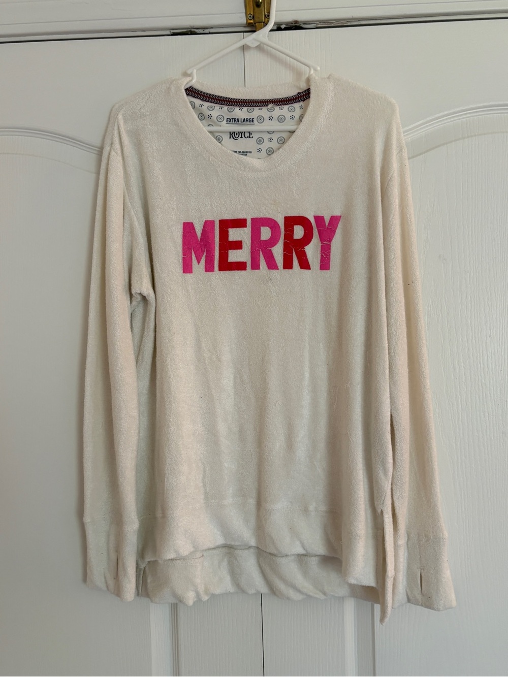 Cozy 'MERRY' Cream Holiday Sweatshirt